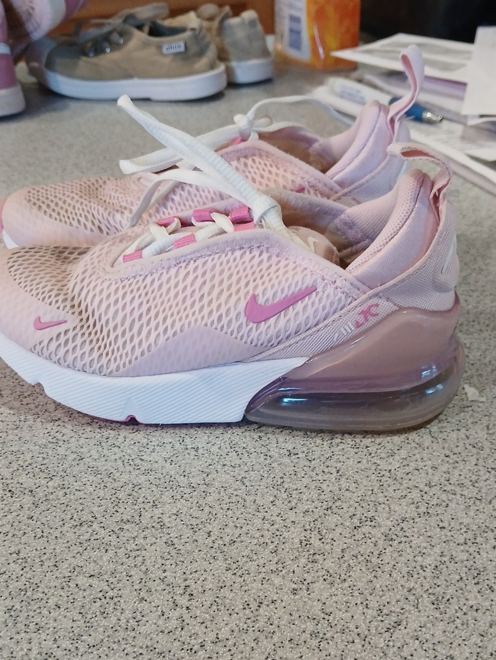 Nike Kids Light Pink Mesh Air Max 270 Low-Top Sneakers